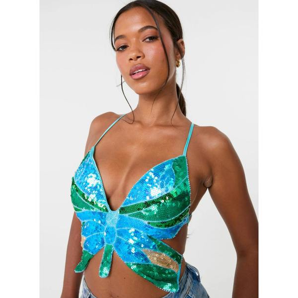 Pink Vanilla Butterfly Sequin Top