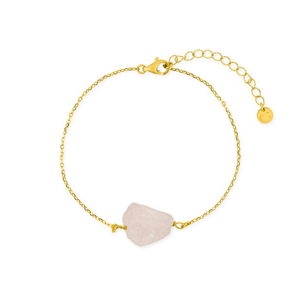 Gold Trip Rose Quartz Pebble Bracelet