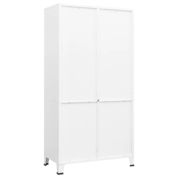 Berkfield Industrial Wardrobe White 90x50x180 cm Metal