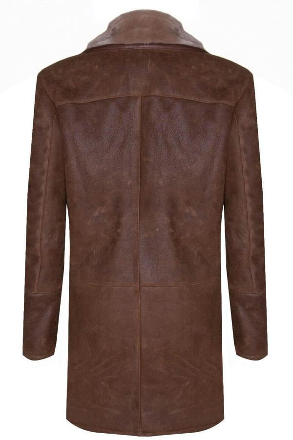 Infinity Leather Mens Warm Shearling Sheepskin Leather Coat-Florence