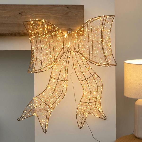 Samuel Alexander 58cm Light up Christmas Galaxy Bow Light with 960 Warm White LEDs