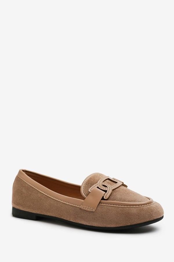 Where's That From Lizzo Slip on Trim Loafers With Accessory Detailing in Khaki