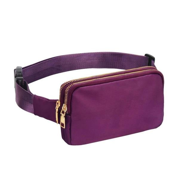 Anyfit Anypack Waist Bag Purple Dual Zipper Crossbobdy Belt Bag with Adjustable Strap