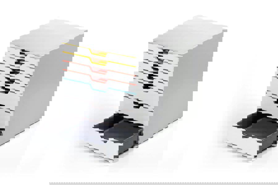 Durable VARICOLOR MIX Desktop Organiser 7 Drawer Colour Coded Storage | A4+