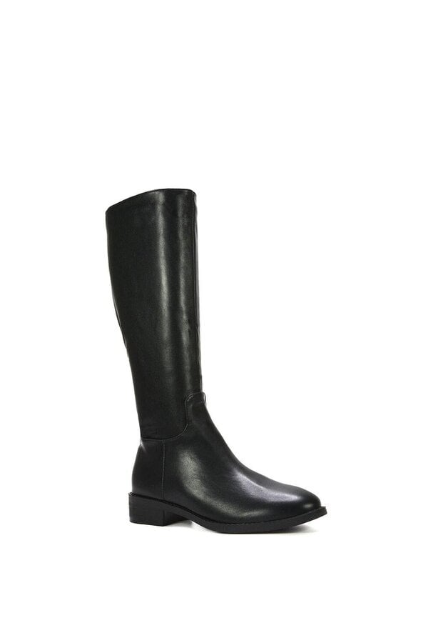 XY LONDON Low Block Heel Knee High Riding Boots