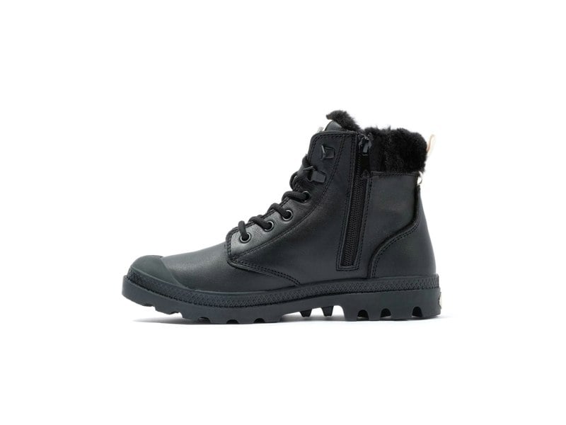Palladium Pampa HI Snow Warm Leather Women's Black Boots