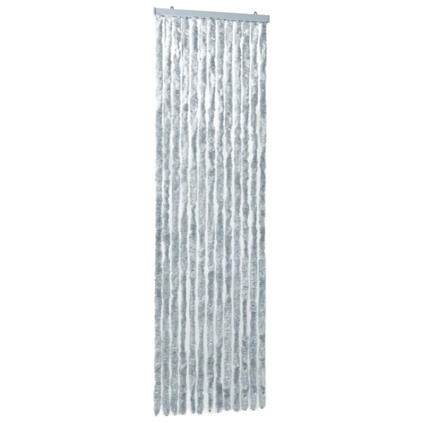 Berkfield Insect Curtain White and Grey 90x200 cm Chenille