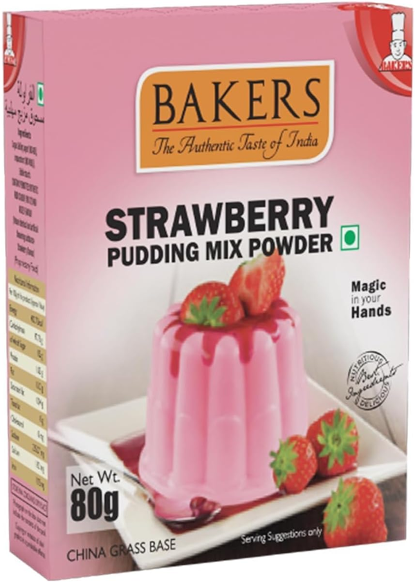 Bakers Strawberry Pudding Mix Powder Instant Dessert 80g