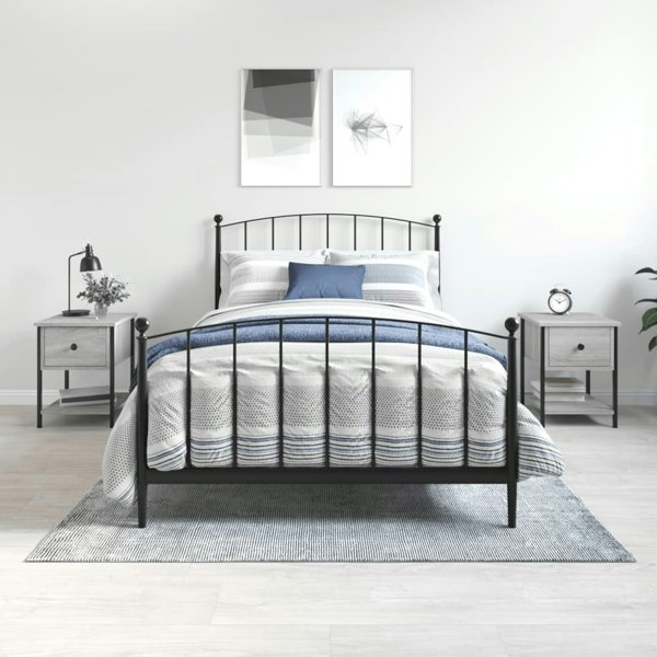 Berkfield Bedside Tables 2 pcs Grey Sonoma 34x35.5x45 cm Engineered Wood