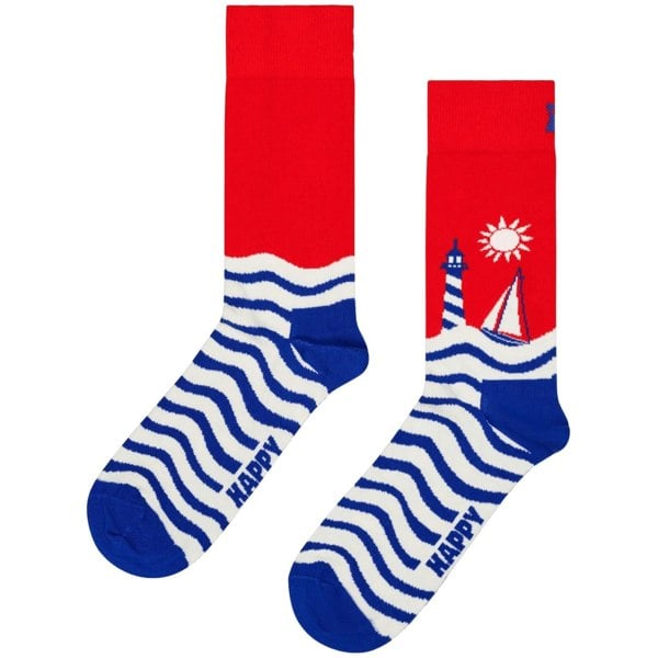 Happy SocksSocks 3 - pack3 - Pack Smooth Sailing Socks Gift Box, Blue/redBoxers - and - Briefs.net