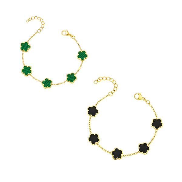 Blair Bracelet - 18K Gold Plated Stainless Steel Clover Bracelet