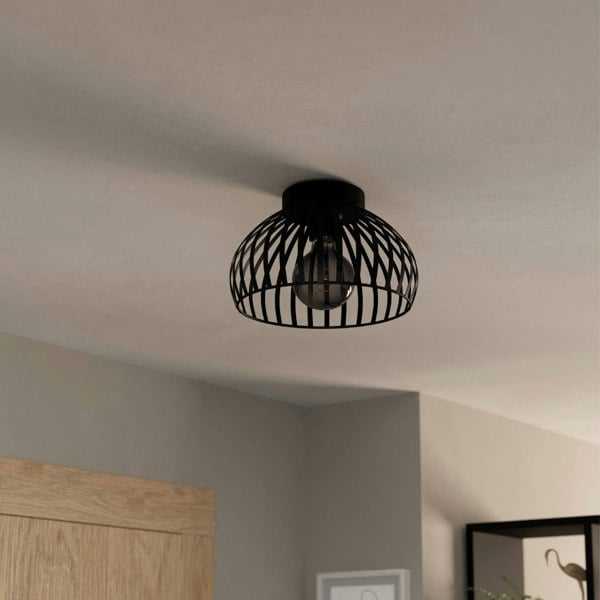 EGLO Mogano 3 Wireframe Black Flush Ceiling Light ⌀: 28cm