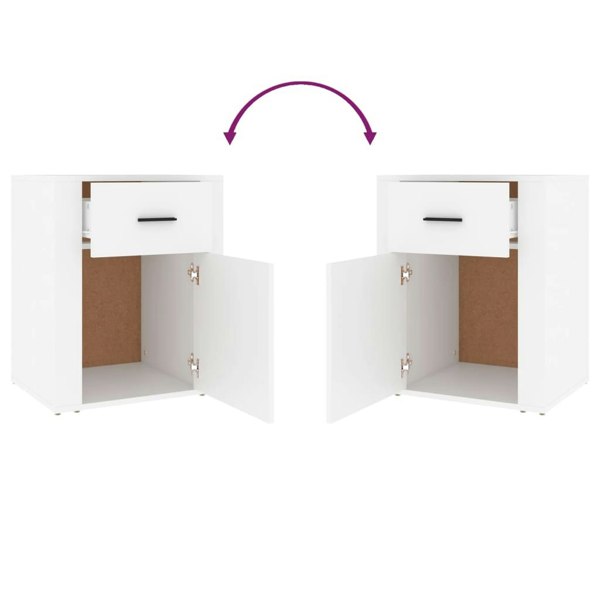 Berkfield Bedside Cabinet White 50x36x60 cm Engineered Wood