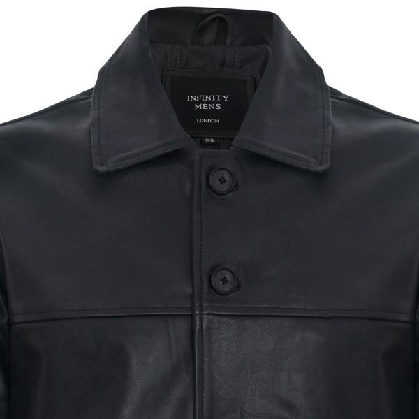 Infinity Leather Mens Classic Cowhide Leather Box Jacket