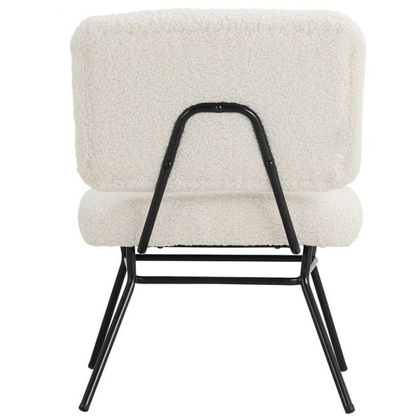 H 80cm Faux Wool Cocktail Chair Metal Frame Occasional Chair Cocktail Chairs Living and Home