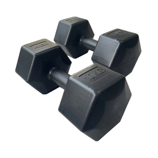 HXGN 2 x 10kg Hex Dumbbells