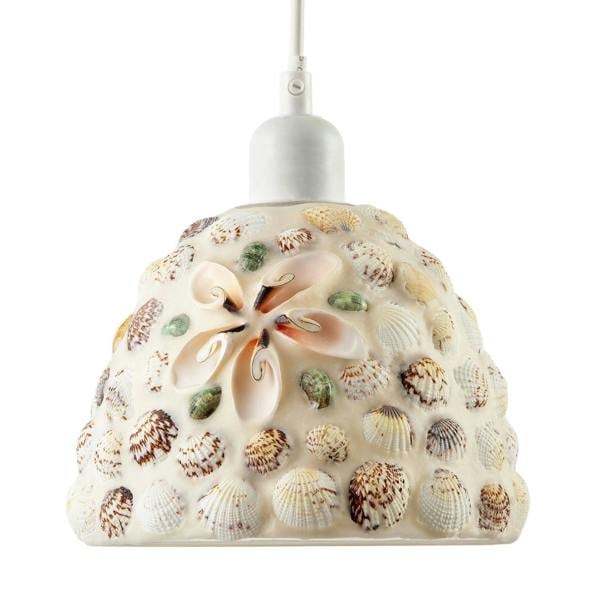 Pendant Lighting Shade with Handcrafted Shell Coastal Inspired Design Image 5