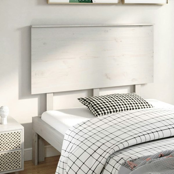 Berkfield Bed Headboard White 124x6x82.5 cm Solid Wood Pine