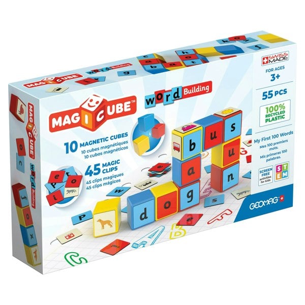 Geomag Magicube  Magnetic Shapes Word Builder - 55 Pieces