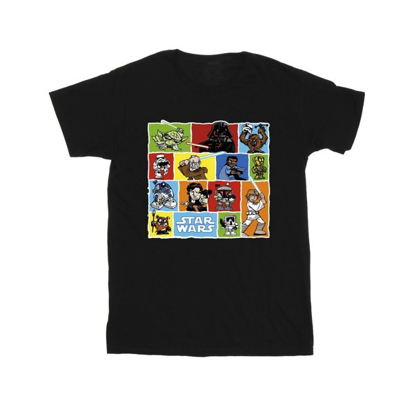 Star Wars Boys Comic Drawing Montage T-Shirt - Black