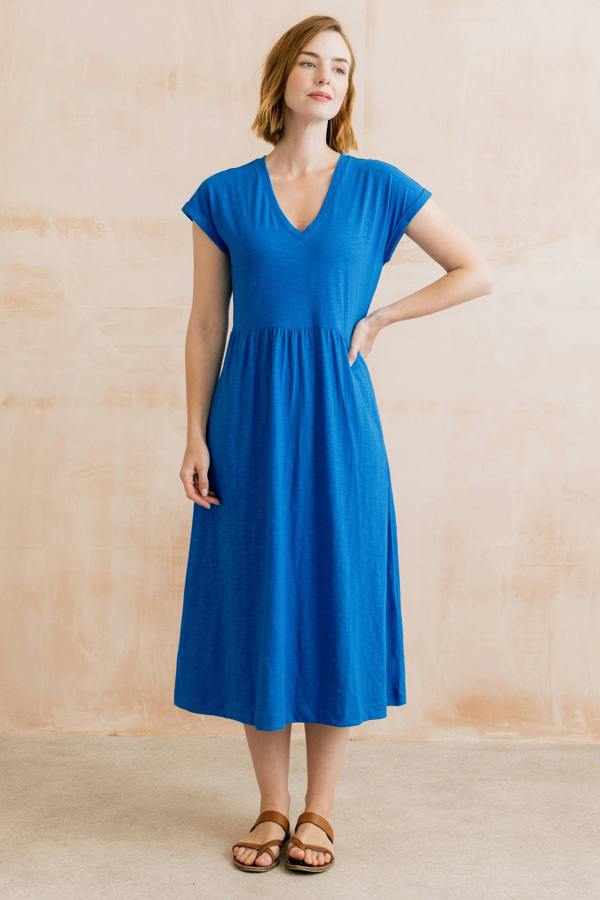 Lily & Me Shine Organic Cotton Jersey Dress Cobalt