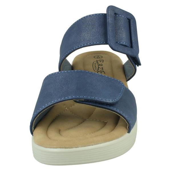 Eaze Ladies Eaze Low Wedge Mule Sandal with Chunky Buckle Strap F12080