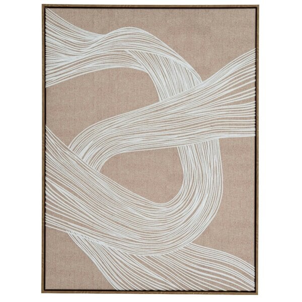Wyld Haus Naousa Coastal White and Cream Line Art In Frame