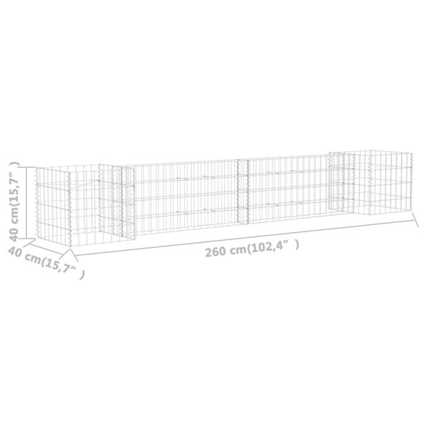 Berkfield H-Shaped Gabion Planter Steel Wire 260x40x40 cm