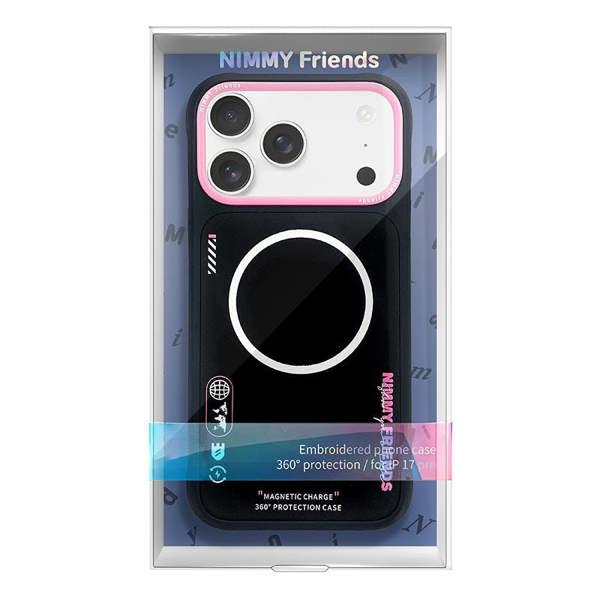 Nimmy Friends Nimmy Cool & Cute 2.0 Case with MagSafe for iPhone 17 Pro 6.3" Black Pink - N-YJKM-CX2.0-IP17-PRO-01-B