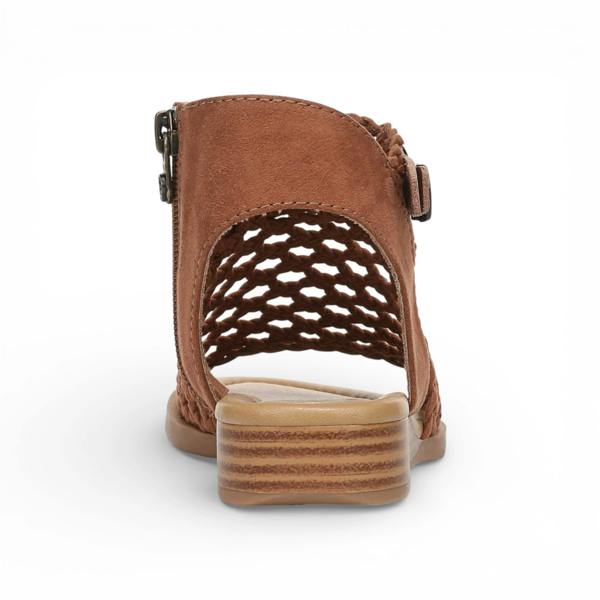 Blowfish Malibu Anuella - Women's Cognac Brown Weave Micro Wedge Sandals