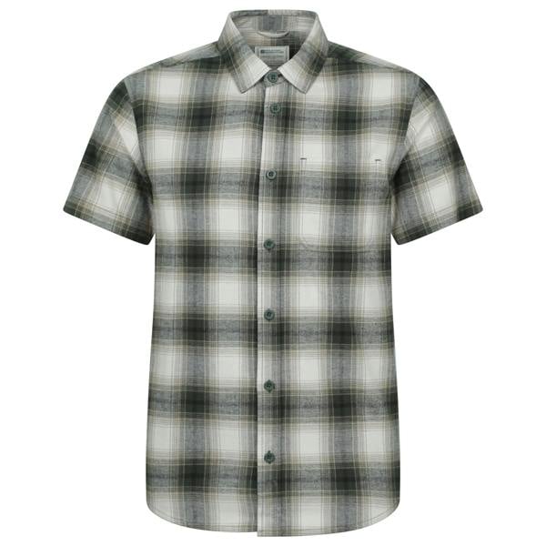 Mountain Warehouse Mens Trace Flannel Short-Sleeved Shirt - Green - 