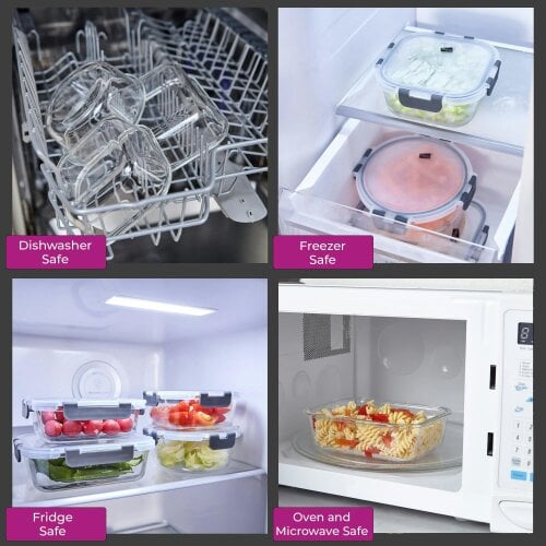 Neo 10 Glass Containers & 10 Lids Food Storage Set - 10 Piece