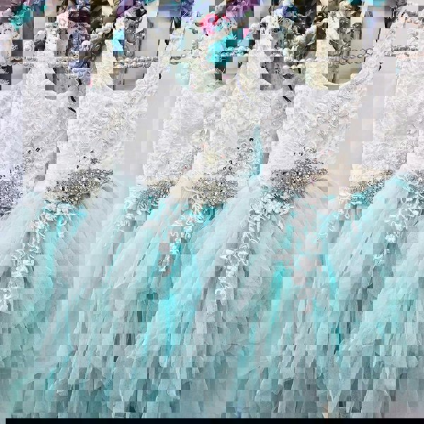 Boho Dreams Dress - Mint Appliqué - UK Flower Girl Boutique