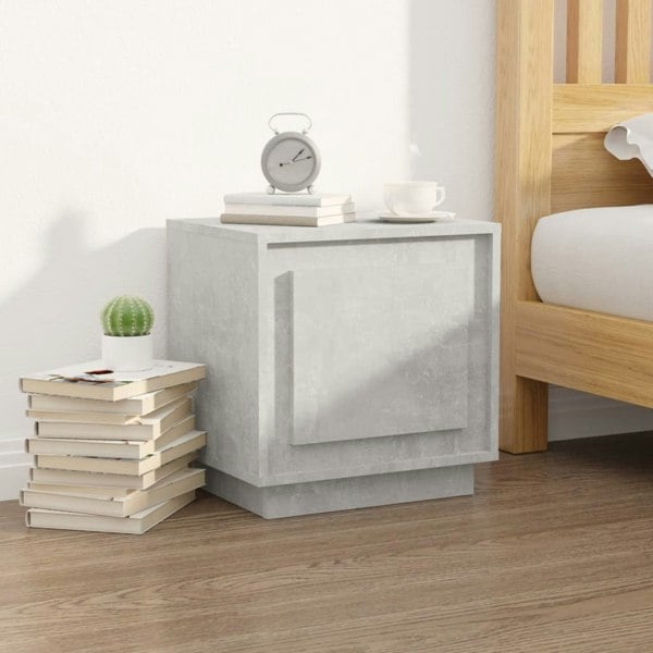 Berkfield Bedside Cabinet Concrete Grey 44x35x45 cm Engineered Wood