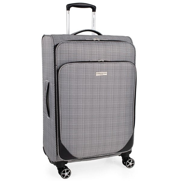 London Fog The Newbury Soft Shell Hold Luggage 4 Spinner Wheeled Suitcase