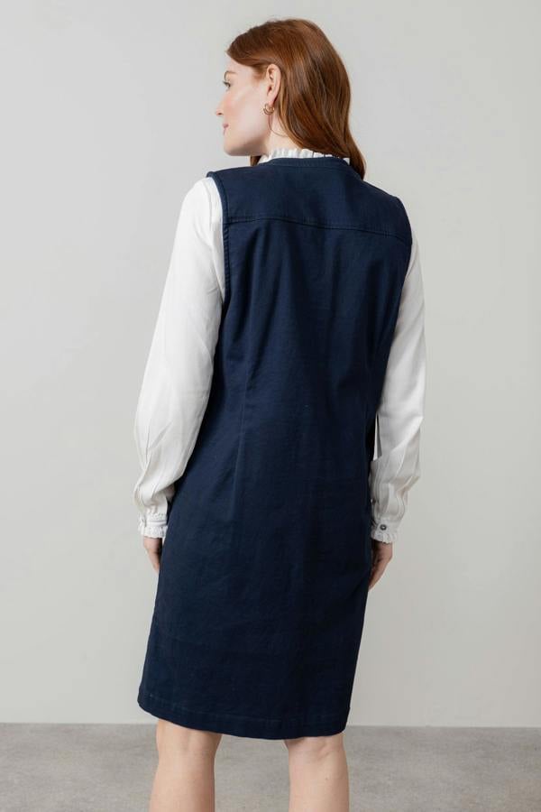 Lily & Me Belle Knee Length Stretch Twill Dress Navy