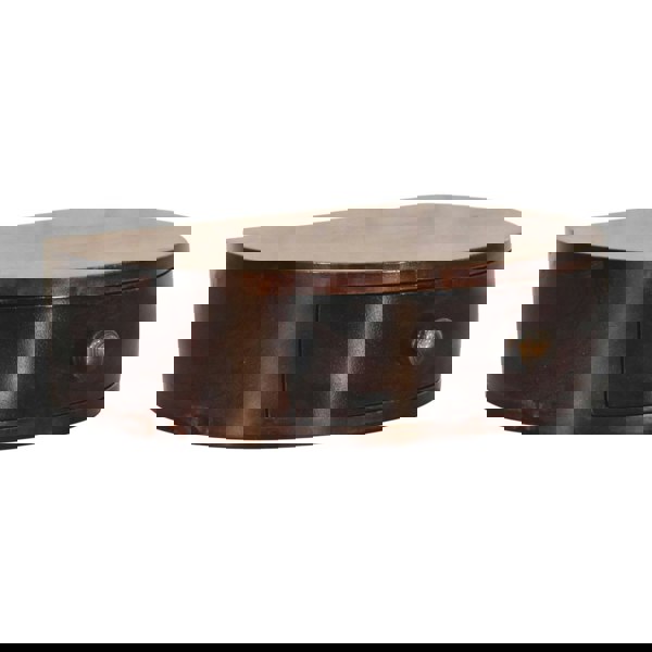 Artisan Furniture Solid Wood California Walnut Wall Mounted Rounded Bedside Table