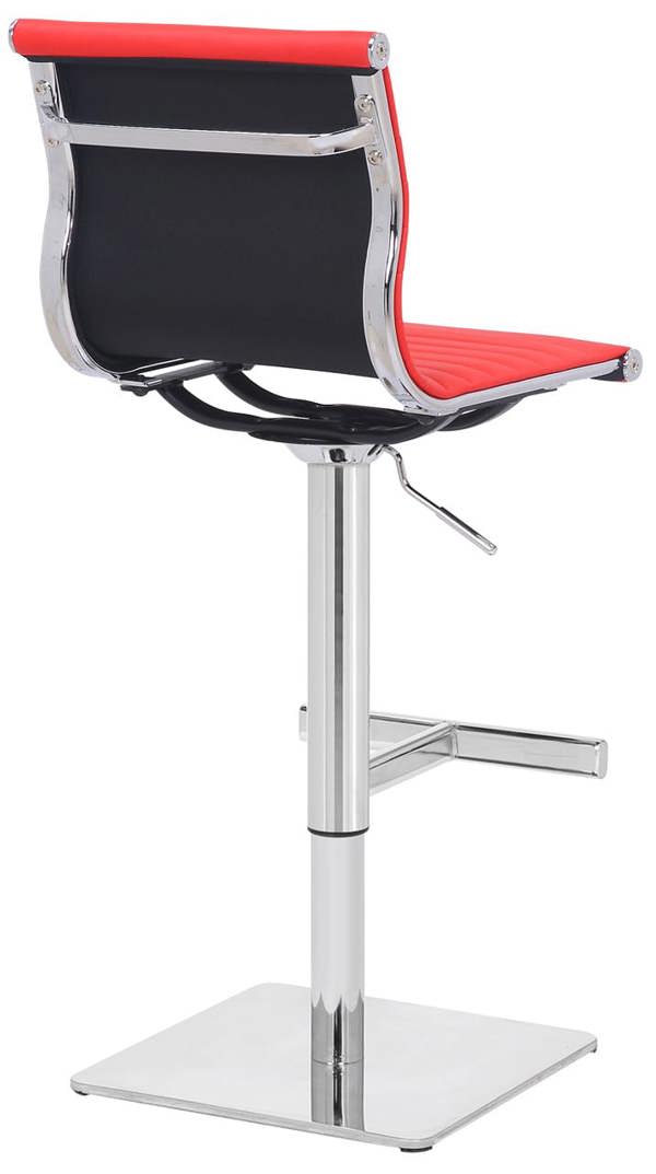 Lamboro Rovigo Deluxe Breakfast Bar Stool, Chrome Footrest, Height Adjustable Swivel Gas Lift, Home Bar & Kitchen Barstool, Red