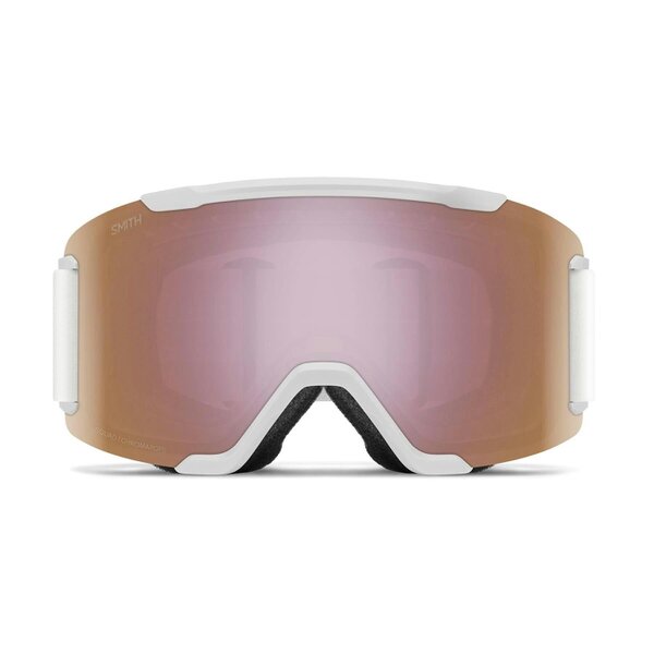Smith Ski Goggles Squad2 2CP 0OZ 4Y White Vapor ChromaPop Everyday Rose Gold Mirror & Blue Sensor Mirror
