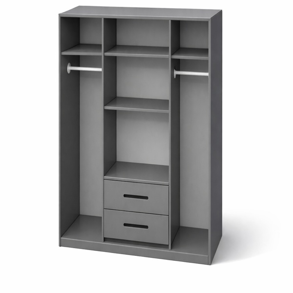 TJ's Furniture Husem Grey 4 Door Wardrobre