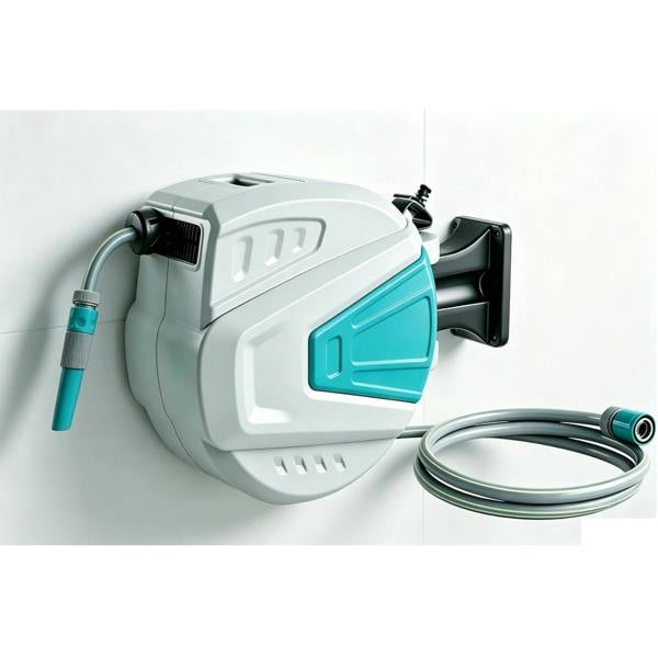 Gr8 Garden Retractable Garden Hose Reel 20m + 2m, Wall Mounted Auto Rewind with 180° Swivel Bracket