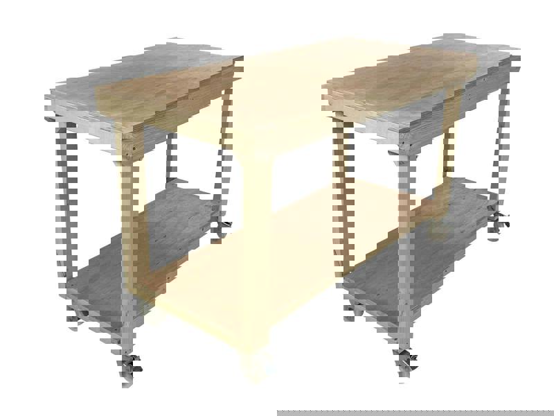 Arbor Garden Solutions Wooden Workbench 18mm Eucalyptus Hardwood Top With Wheels