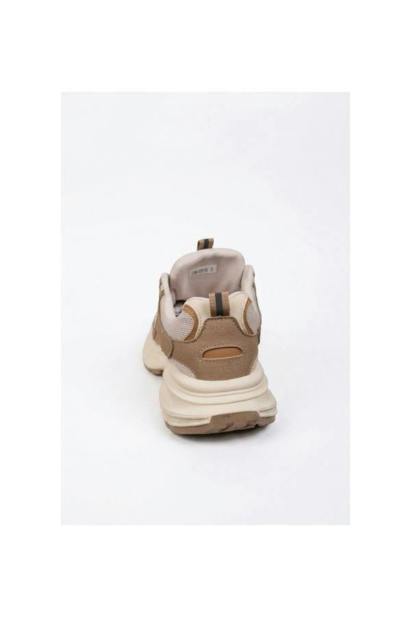 [brandflag] Harper Womens Chunky Sole Mesh Panel Trainers - LIGHT BEIGE