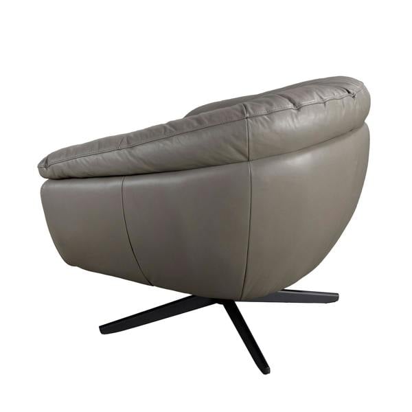 Angel Cerdá Grey Leather Swivel Armchair 5138