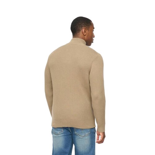 Crosshatch Mens Wellburys Chunky Knit Jumper - Taupe
