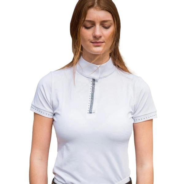 HyFASHION Womens/Ladies Roka Show Shirt - White/Silver Crystal