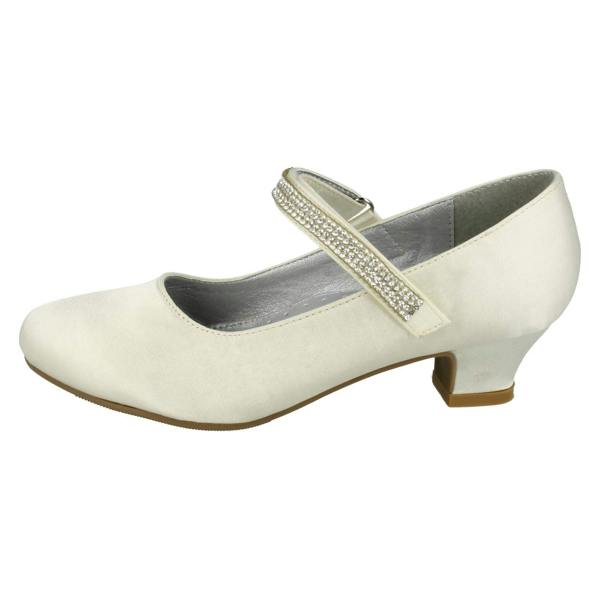 Spot On Girls Spot On Mid Heel Diamante Strap Shoes