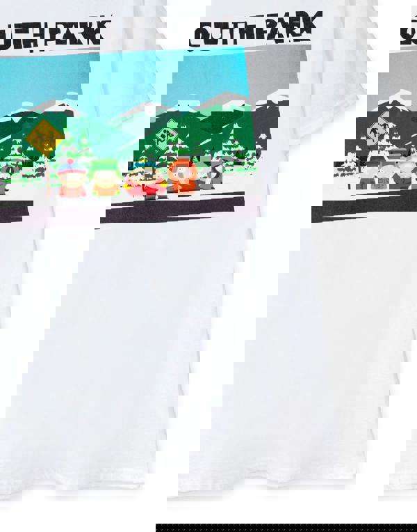 South Park Mens White Classic Scene Short Sleeved T-Shirt