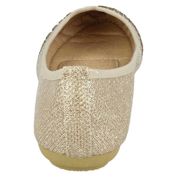 Spot On Ladies Spot On Jewel Trim Vamp Ballerinas