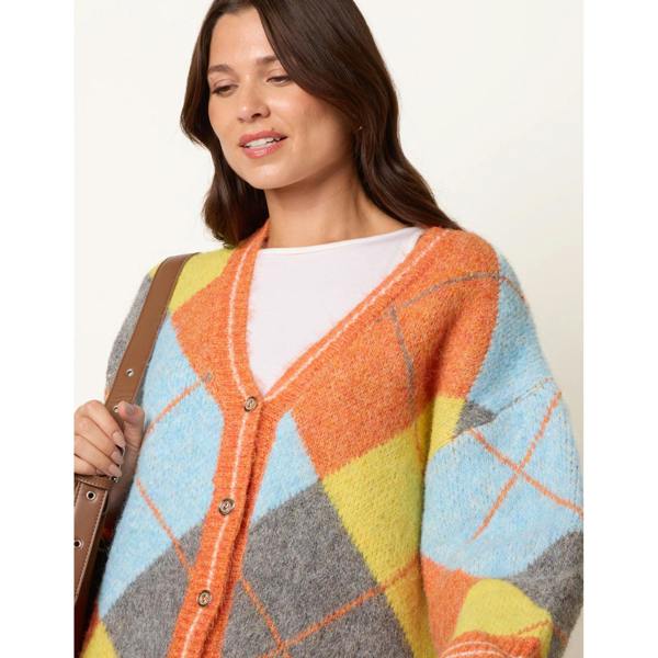 Blue Vanilla Colour Block Cardigan
